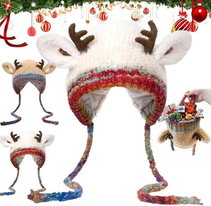 ⏰Black Friday-49%OFF:🔥Christmas Antler Hat (It can be used as a handbag），Unlimited head size