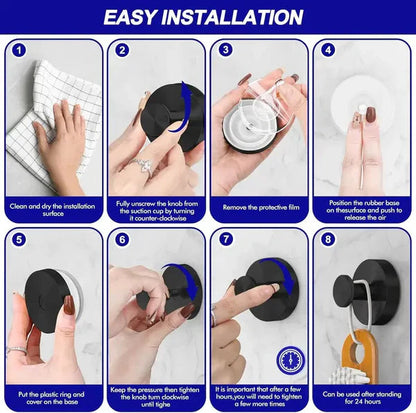🔥BUY 1 Free 1 🎁  🔧2 PCS Upgraded Heavy-Duty Suction Cup Hooks for Secure, Drill-Free Hanging