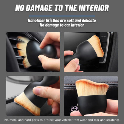 ⏰Soft Bristles Interior Duster – Dual Use for Wet & Dry Cleaning