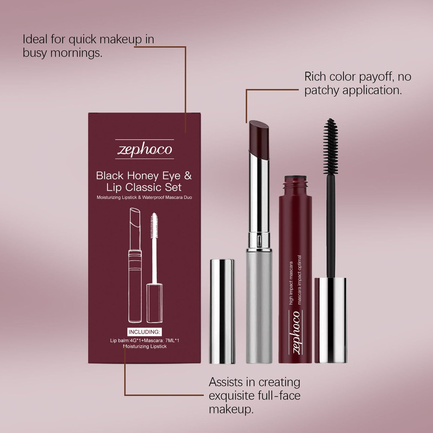 🎄LAST DAY SALE 50% OFF-🏆:Honey Lip & Eye Bundle - Almost Lipstick Honey + High Impact Mascara Honey🎁🎁